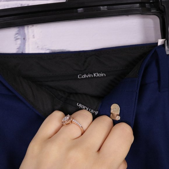 NWT Calvin Klein wool blend navy dress pants - Picture 4 of 9